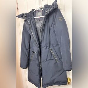 Vince Camuto Women’s Thigh Length Down Jacket with Hood